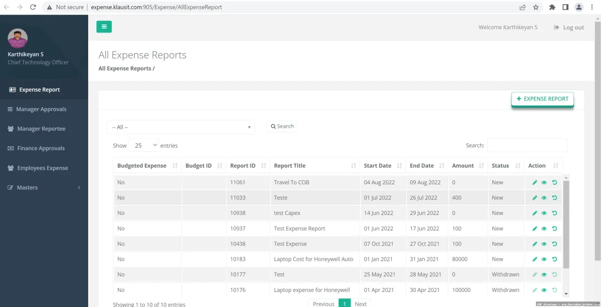ERP for expense management automation